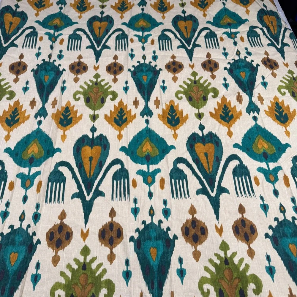 World Market Aberdeen Ikat Curtain Panels Pair Multi Color 48x80 Lined Cotton